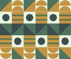 Geometric pattern with circles, triangles, squares, bars and half circles vector