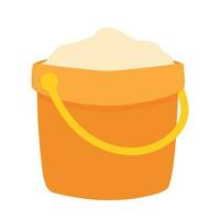 Sand in orange bucket icon vector illustration for summer kid toys