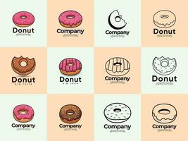 Best Unique Different Logos For A Donut Shop, And Collection Set. Premium Elements With Colorful. And Unique Vector. Donuts Icon Food With White Background. vector