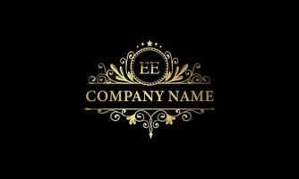 Luxury letter e logo design vector