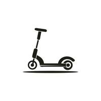 Best Scooter Bicycle Illustration With Clip Art Design, Transport For Spring Scooters Bike Black Color Line Art Style. Vector Transport Bicycle Isolated On White Background.