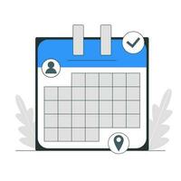 Calendar icon in flat style. Mark the date, holiday, important concepts of the day. Vector icon.