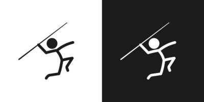 jabalina lanzamiento icono pictograma vector diseño. palo figura hombre jabalina lanzamiento atleta vector icono firmar símbolo pictograma
