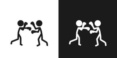 Boxing icon pictogram vector design. Stick figure man boxer or fighter vector icon sign symbol pictogram. Combat sports concept