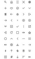 User Interface Related Vector Line Icon Simple Set. Contains Icon search, check, delete, love. Editable stroke. 48 pixel