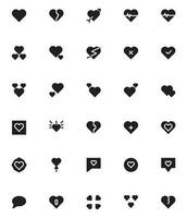 love Related Vector solid Icons Simple Set. Editable Stroke