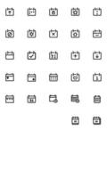 Calendar Related Vector Line Icons Simple Set. Editable Stroke