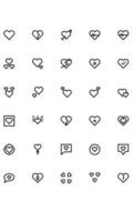 love Related Vector Line Icons Simple Set. Editable Stroke