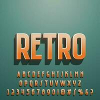 Old vintage retro 3D text effect vector