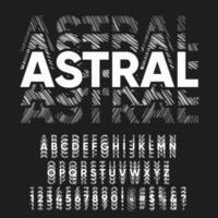 Abstract astral copy echo font effect collection set vector