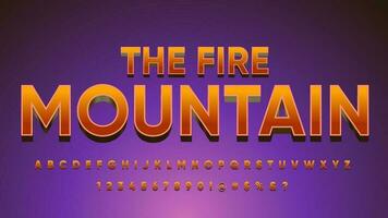 Fire Mountain Gradient Game and Movie Title Alphabet Character Collection Set vector