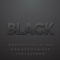 Black clean minimalist simple realistic 3D with shadow text effect vector