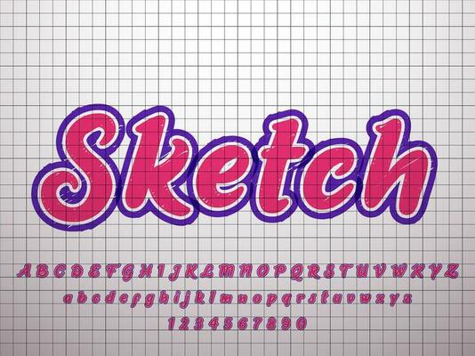 Trendy Doodle Sketch on Paper Text Effect