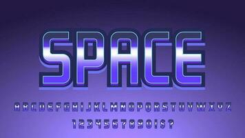 Metallic Void Space Game and Movie Title Text Effect Alphabet Set Collection vector