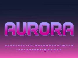 3d Aurora juego galaxia cosmos texto efecto vector