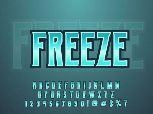 Ice freeze cool modern esport logo text effect