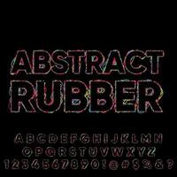 Abstract rubber colorful font effect collection set vector