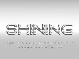 Chrome metallic shining text effect vector