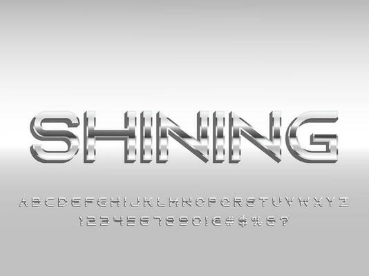 Chrome metallic shining text effect