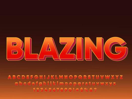 3D Blazing in Fire Modern Text Effect