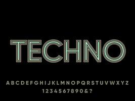 techno línea minimalista color texto efecto vector