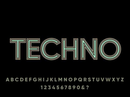 Techno line minimalist color text effect