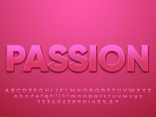 3D Red Passion Realistic Text Effect