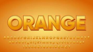 3D Modern Bold Orange Alphabet Collection Set vector