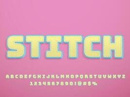 Rubber patch embroidery patch text effect vector