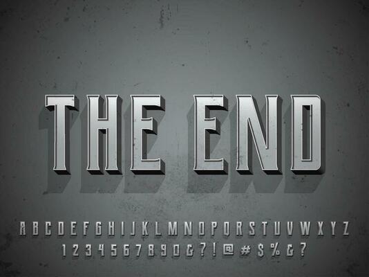 Old vintage movie black and white text effect