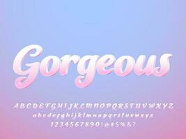 Cute 3D lovely pink alphabet letter for romantic text effect vector