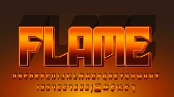 Hot Iron Flame Text Effect Alphabet Collection Set vector