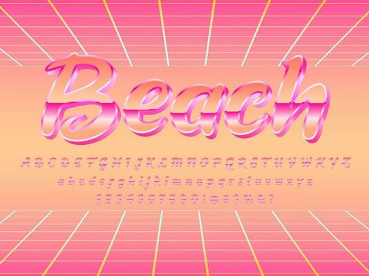 Retro Metallic Beach Text Effect