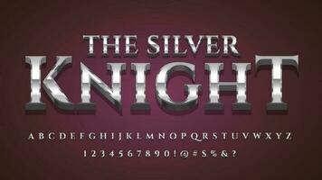 brillante plata metálico alfabeto personaje colección conjunto vector