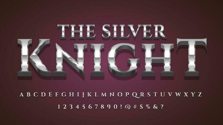 Shiny Silver Metallic Alphabet Character Collection Set