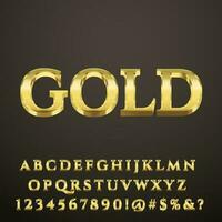 Gold luxury vintage classic expensive 3D text font alphabet effect collection set vector