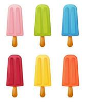 Different color ice cream collection vector