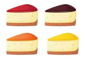 Different cheesecake cartoon vector illustration