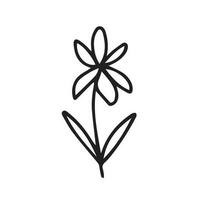 Vector daisy flower clipart. Hand drawn doodle little flower isolated
