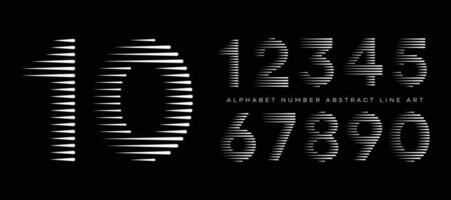 Alphabet Number Abstract Line Art Modern Typography Typeface Vector Illustration