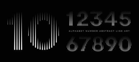 Alphabet Number Abstract Line Art Modern Typography Typeface Vector Illustration