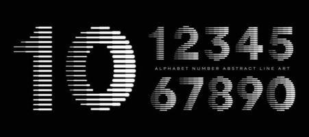 Alphabet Number Abstract Line Art Modern Typography Typeface Vector Illustration