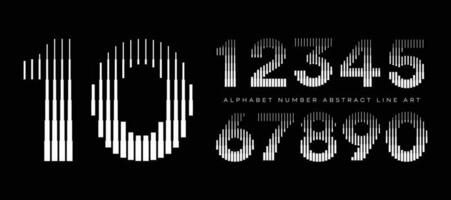 Alphabet Number Abstract Line Art Modern Typography Typeface Vector Illustration