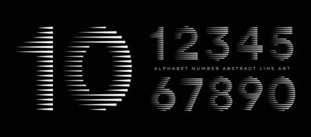 Alphabet Number Abstract Line Art Modern Typography Typeface Vector Illustration