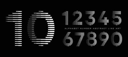 Alphabet Number Abstract Line Art Modern Typography Typeface Vector Illustration