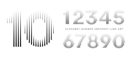 Alphabet Number Abstract Line Art Modern Typography Typeface Vector Illustration