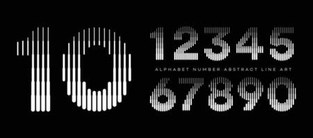 Alphabet Number Abstract Line Art Modern Typography Typeface Vector Illustration