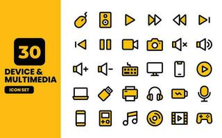 Multimedia and Device Icon set vector illustration