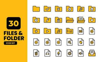 Files and Folder Icon set vector illustration