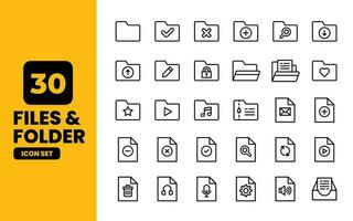 Files and Folder Icon set vector illustration